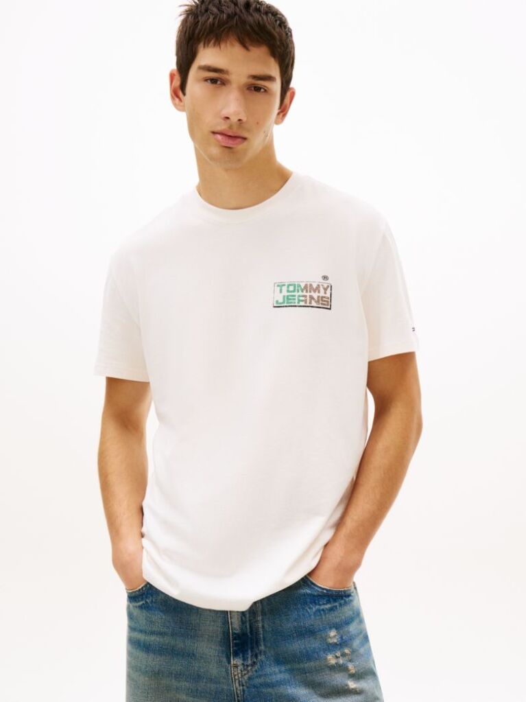 Beige Back Logo Relaxed Jersey T-Shirt  Men