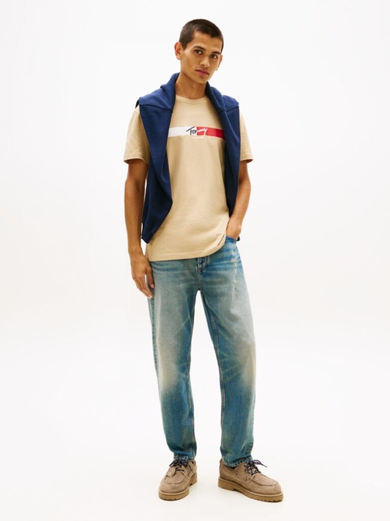 Bej Tricou Cu Logo Signature  Barbati