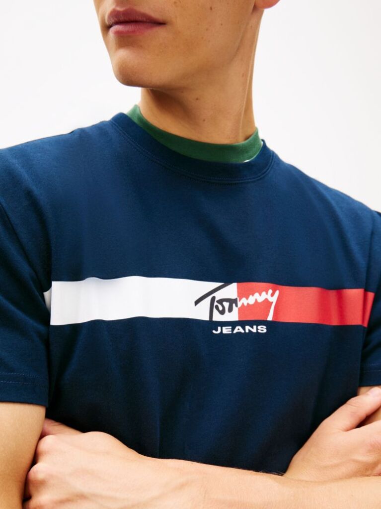 Blue Tricou Cu Logo Signature  Barbati