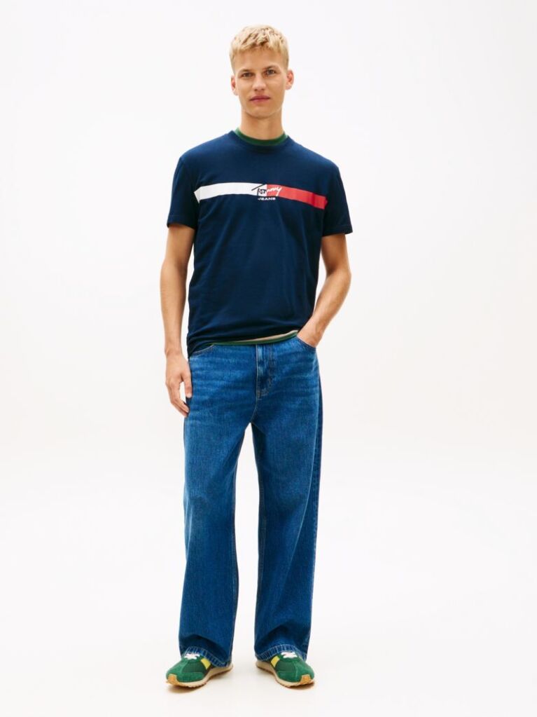 Blue Tricou Cu Logo Signature  Barbati