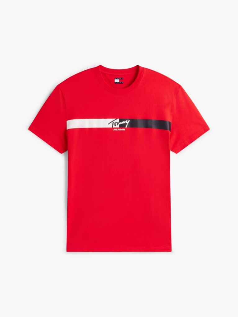 Rosu Tricou Cu Logo Signature  Barbati