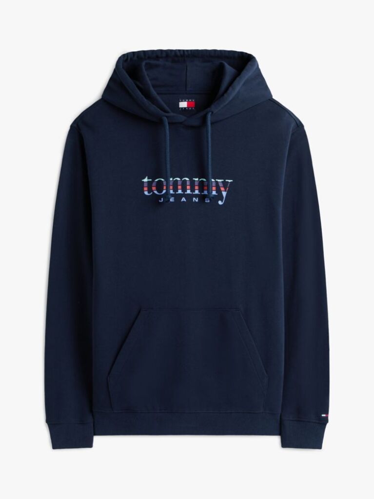 Blue Hanorac Cu Gluga Si Snur Terry Cu Logo  Barbati