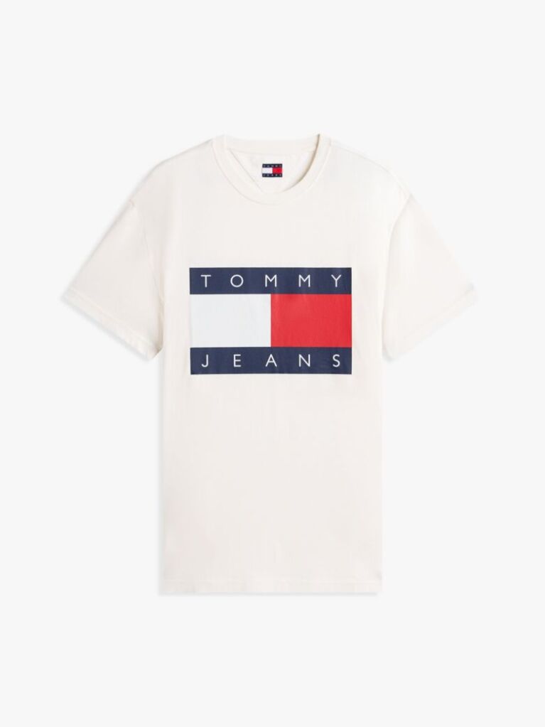 Alb Tricou Cu Guler Rotund Si Insigna Cu Steag  Barbati