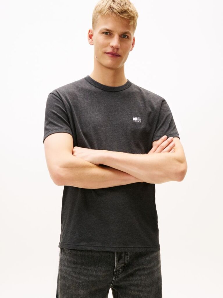 Negru Tricou Cu Insigna Tonal Tommy  Barbati