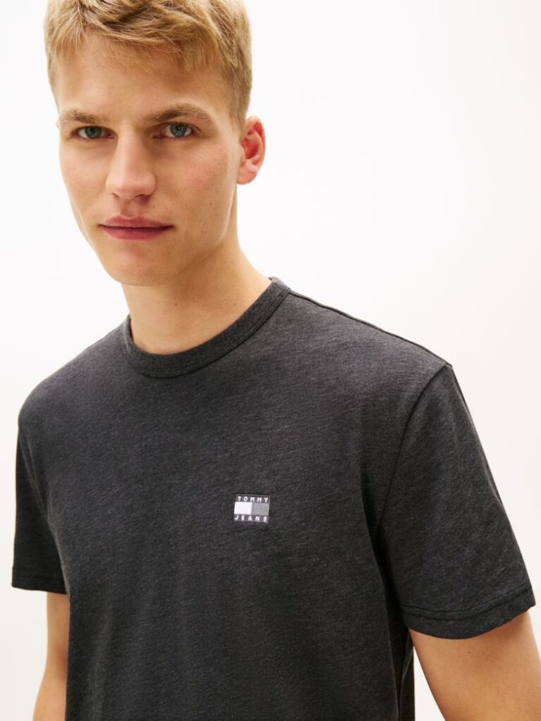 Negru Tricou Cu Insigna Tonal Tommy  Barbati