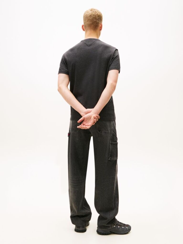 Negru Tricou Cu Insigna Tonal Tommy  Barbati