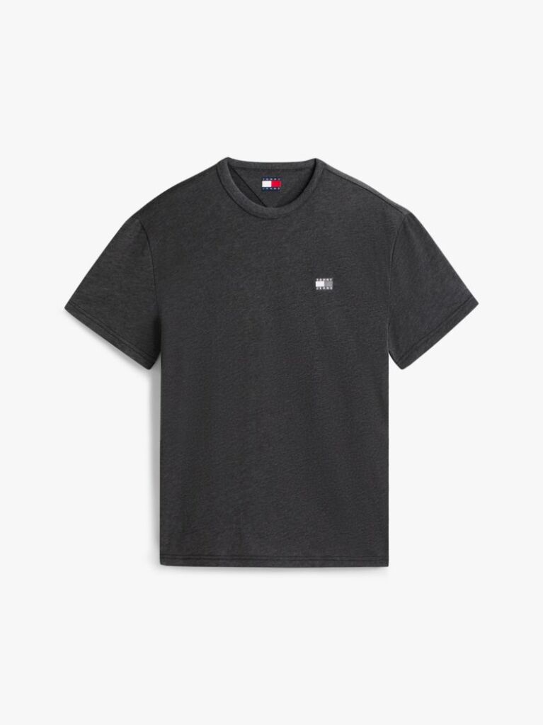 Negru Tricou Cu Insigna Tonal Tommy  Barbati