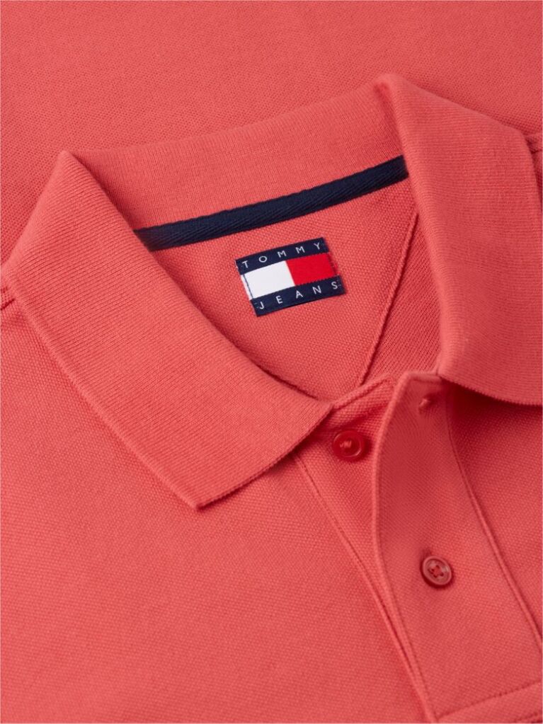 Rosu Polo Pique Cu Steag Hilfiger Croiala Regular   Barbati