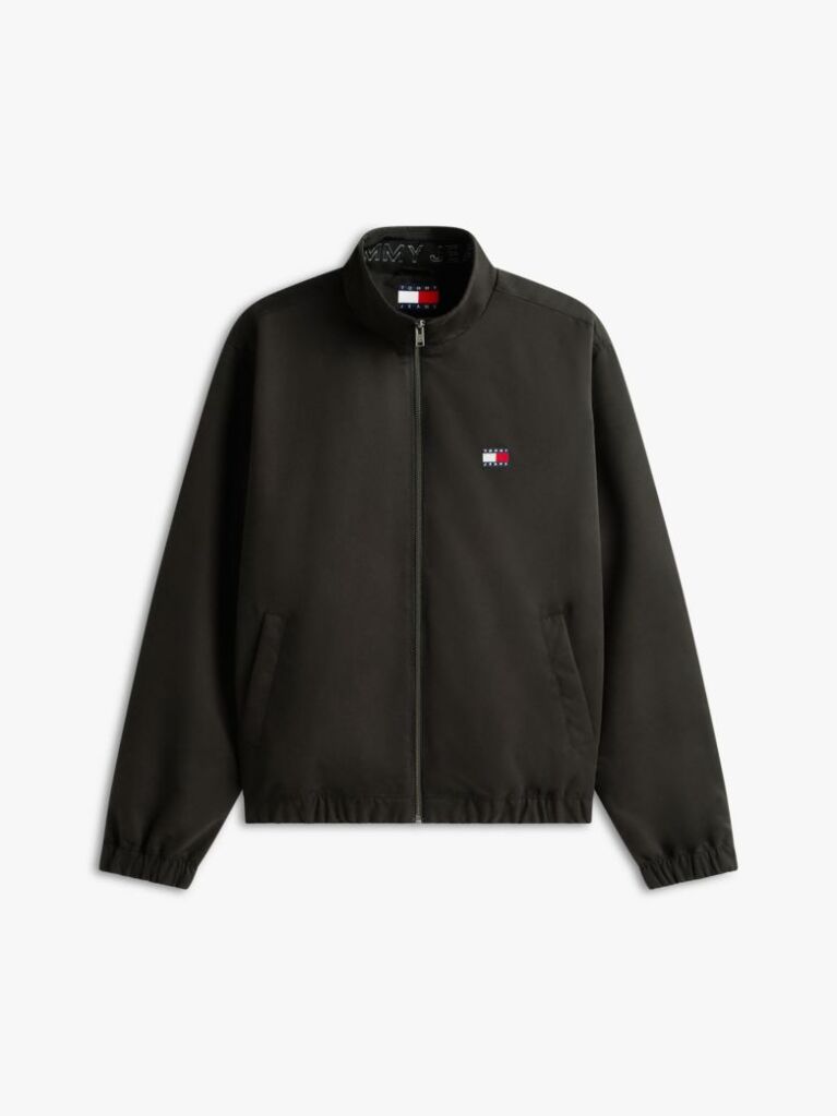 Black Water Repellent Funnel Neck Jacket  Men