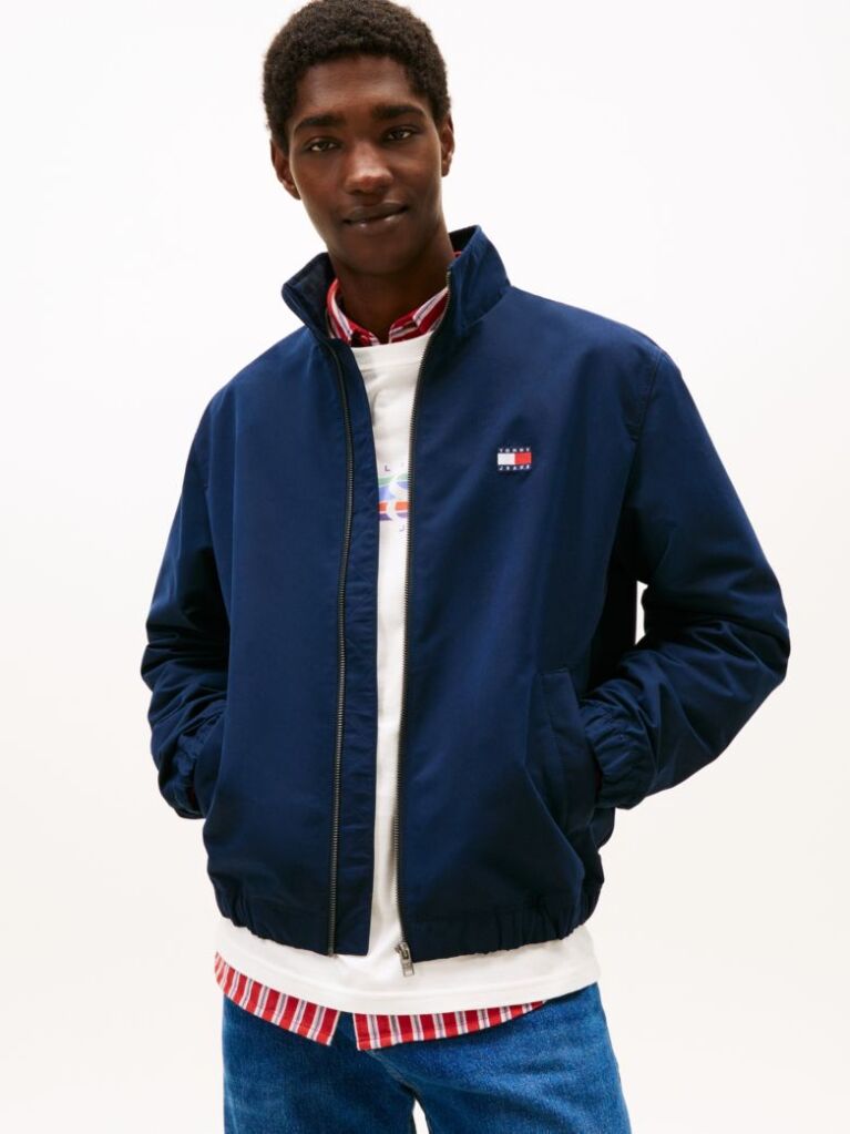 Blue Water Repellent Funnel Neck Jacket  Men