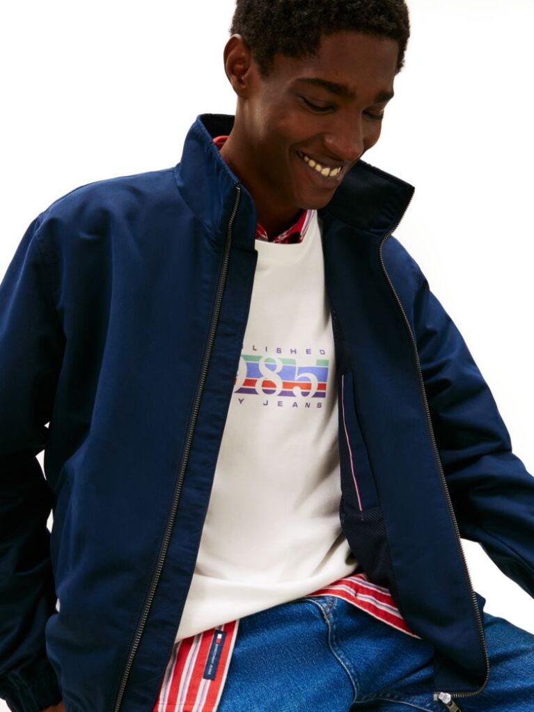 Blue Water Repellent Funnel Neck Jacket  Men