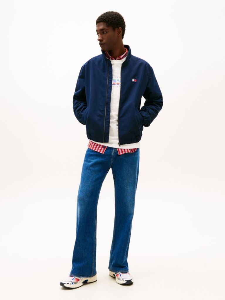 Blue Water Repellent Funnel Neck Jacket  Men