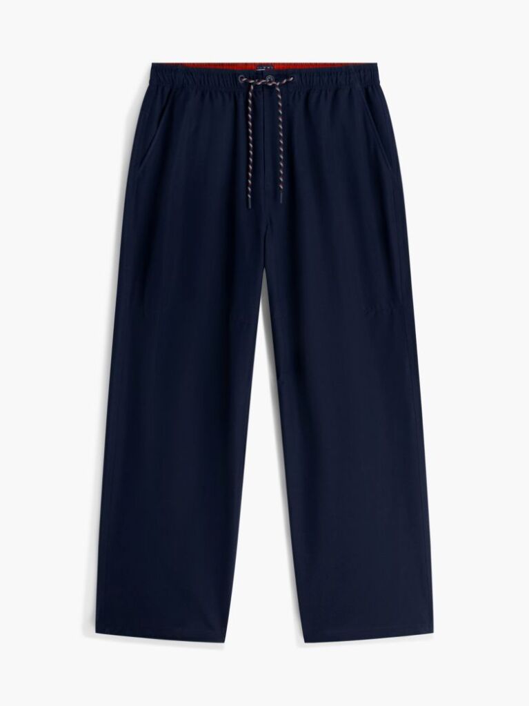 Blue Pantaloni Theo Cu Cordon De Strangere Si Model Parasuta  Barbati