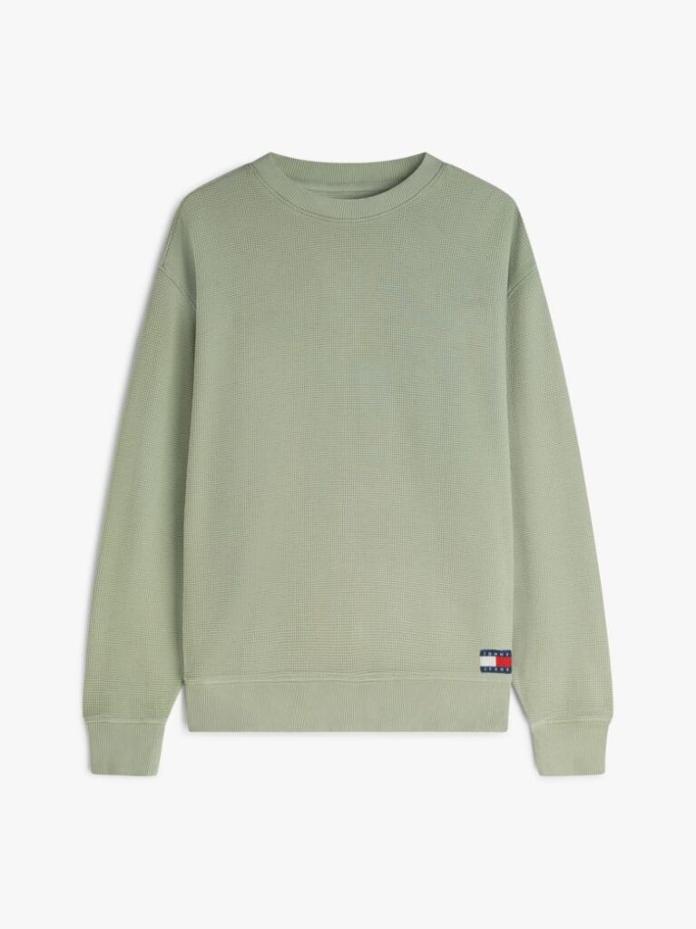 Verde Pulover Lejer Din Tricot Tip Waffle  Barbati