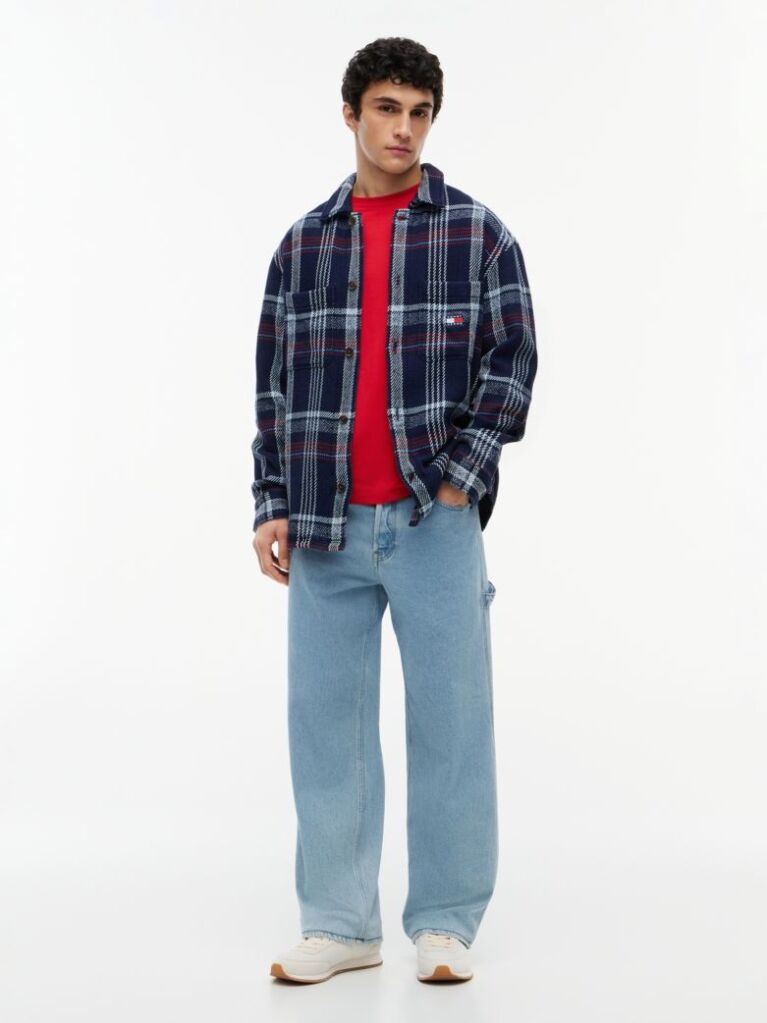 Multi Camasa Oversized Cu Textura Twill Si Carousi  Barbati