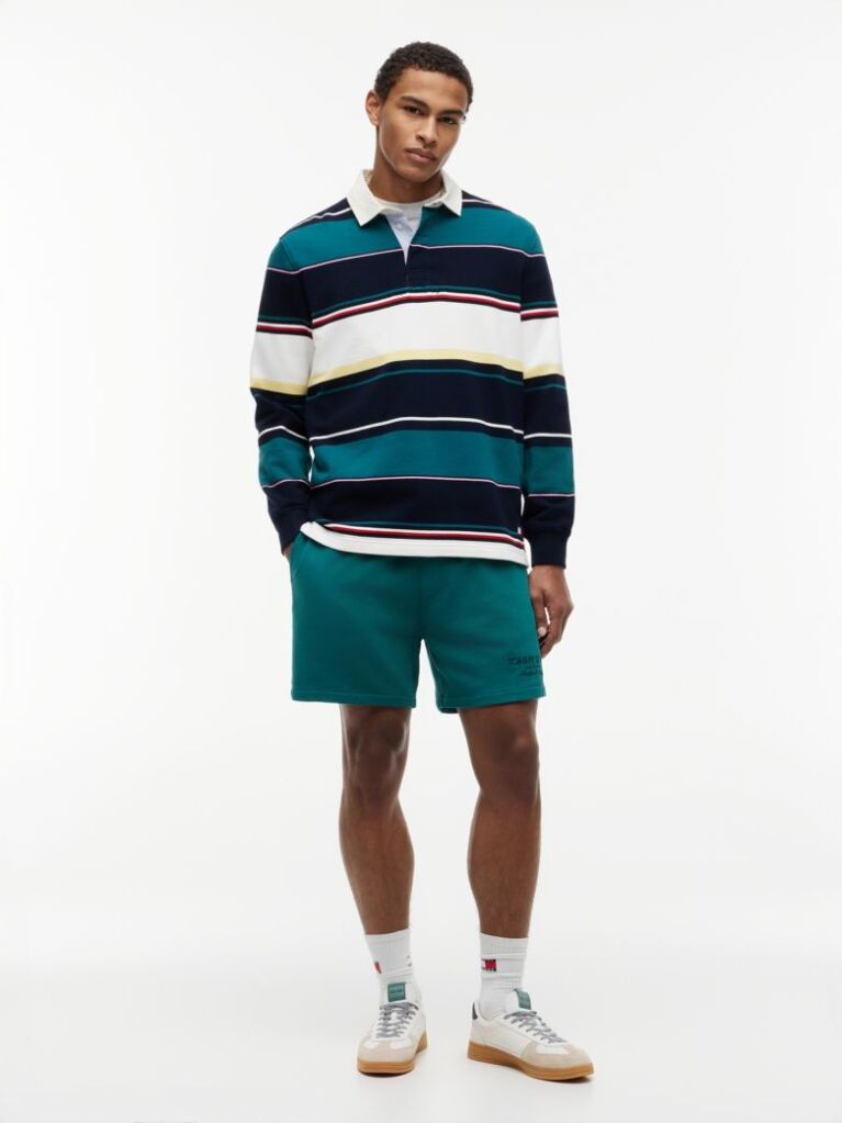 Multi Relaxed Fit Mixed Stripe Rugby Shirt  Men