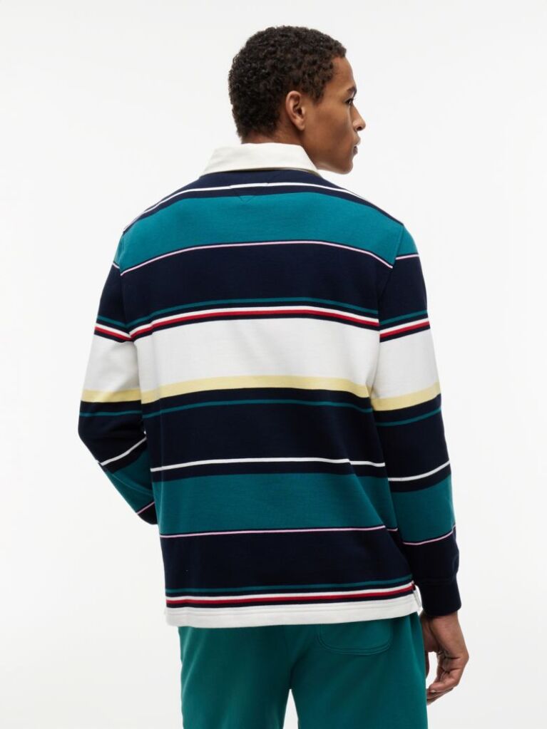 Multi Relaxed Fit Mixed Stripe Rugby Shirt  Men