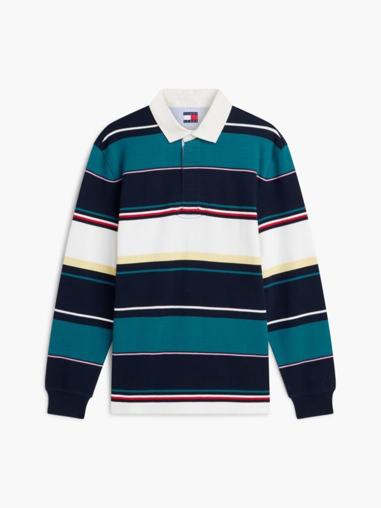 Multi Relaxed Fit Mixed Stripe Rugby Shirt  Men