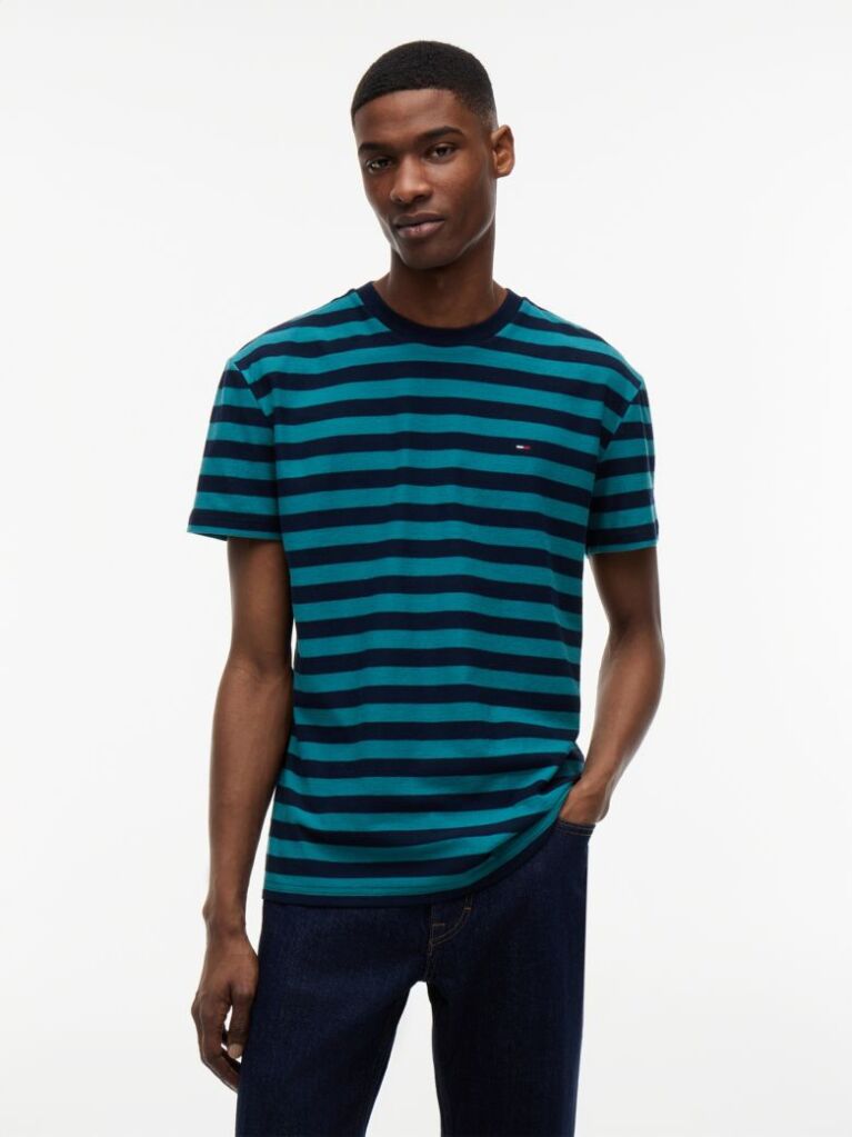 Multi Tricou Din Jersey Cu Dungi Tommy Flag  Barbati