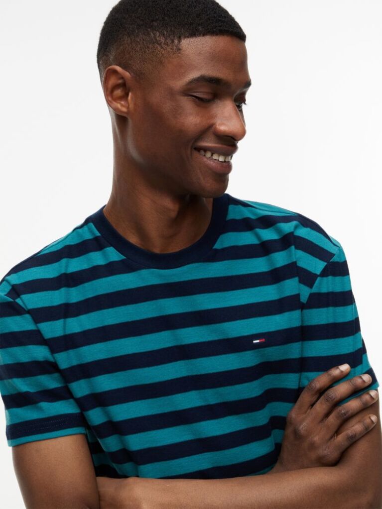 Multi Tricou Din Jersey Cu Dungi Tommy Flag  Barbati