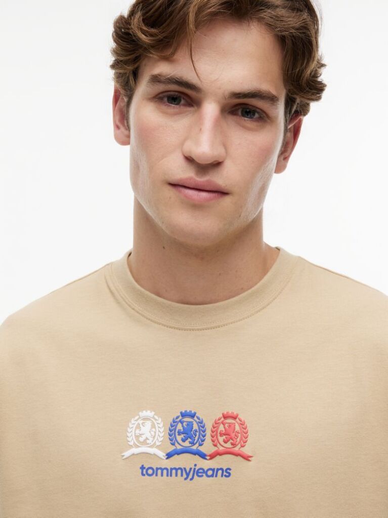 Bej Tricou Lejer Cu Logo Crest Pe Spate  Barbati