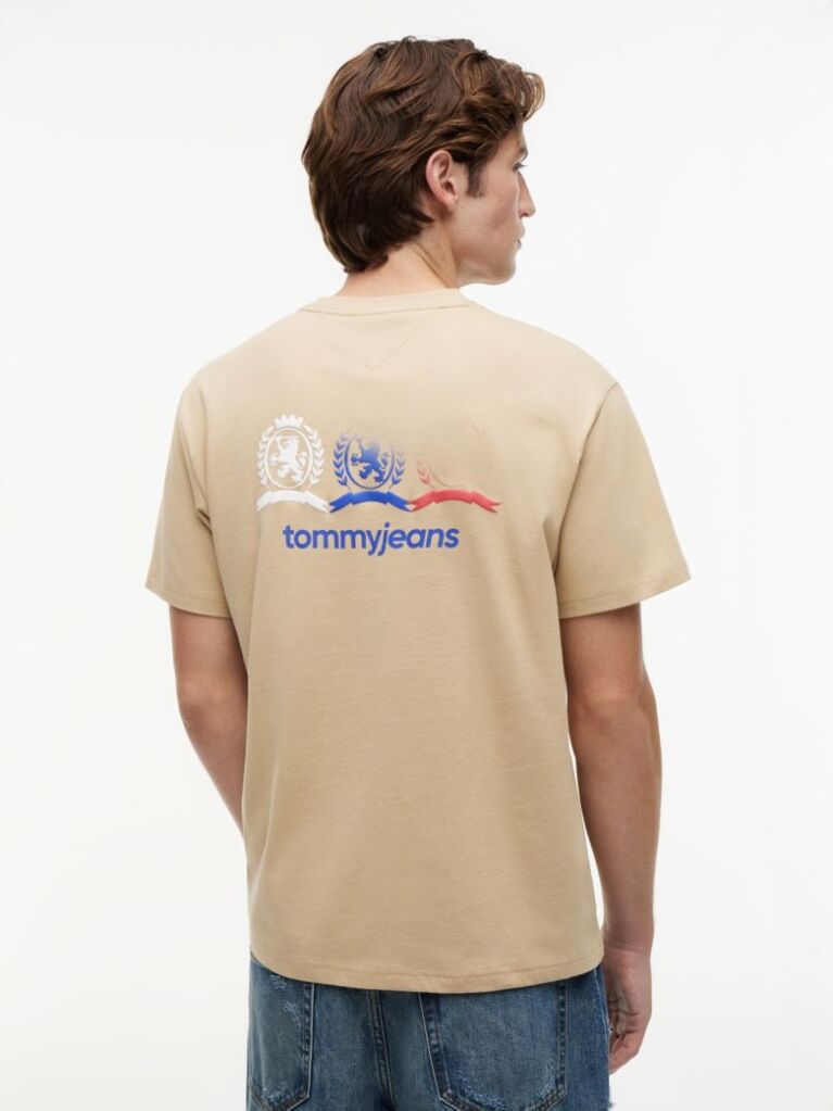 Bej Tricou Lejer Cu Logo Crest Pe Spate  Barbati