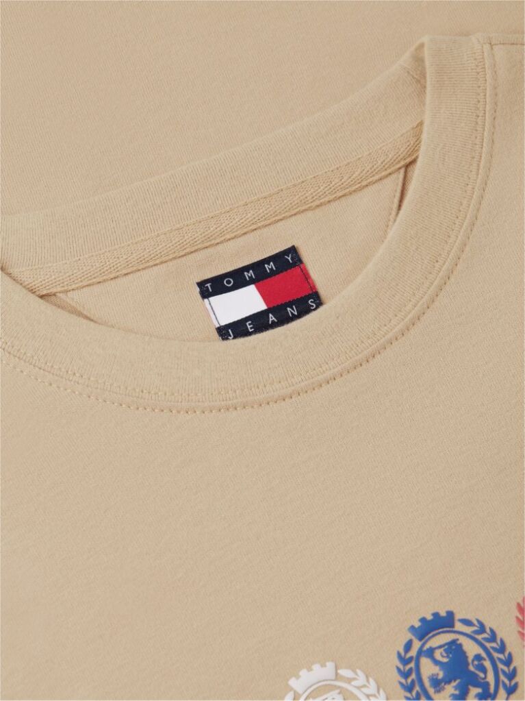 Bej Tricou Lejer Cu Logo Crest Pe Spate  Barbati