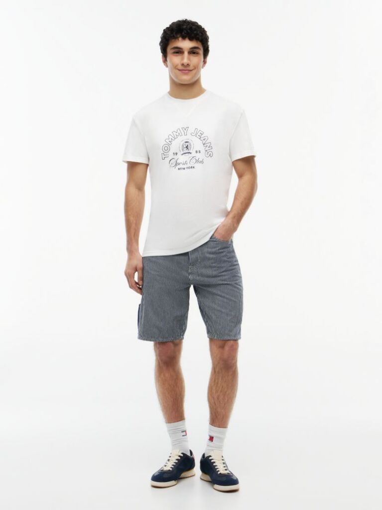 Alb Tricou Din Jersey Peached Si Logo Crest  Barbati