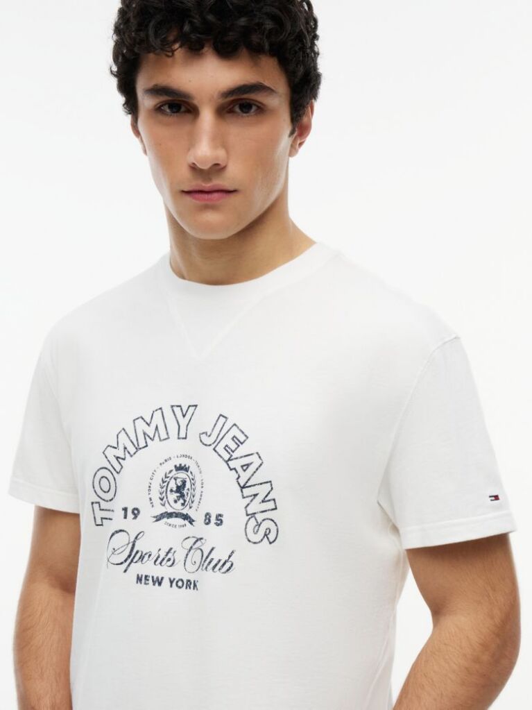 Alb Tricou Din Jersey Peached Si Logo Crest  Barbati