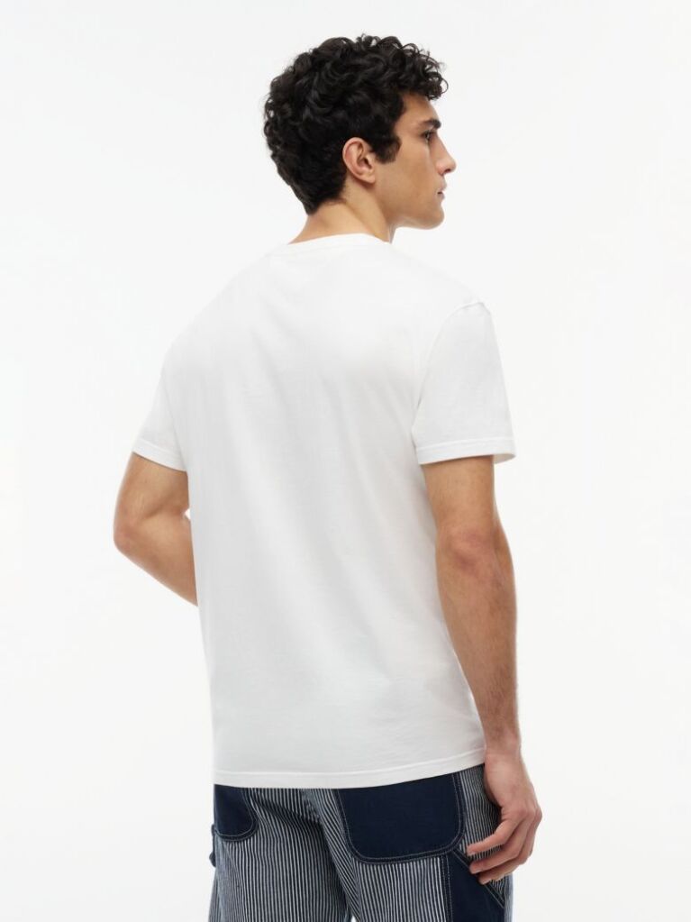 Alb Tricou Din Jersey Peached Si Logo Crest  Barbati