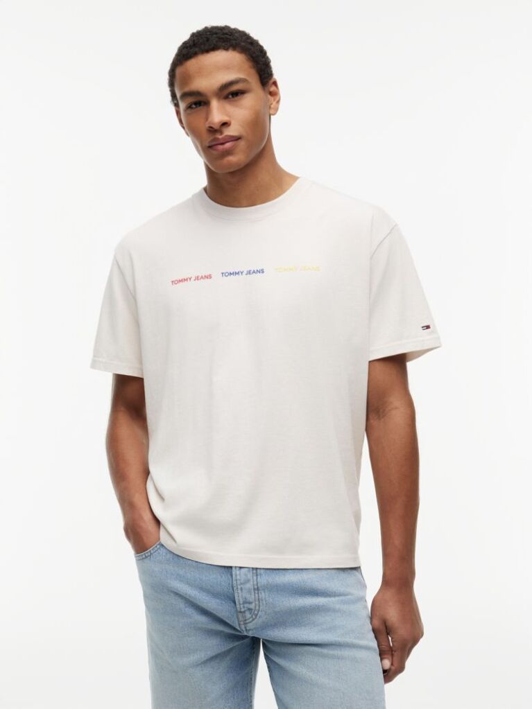 Alb T-Shirt Cu Logo Repetat  Barbati
