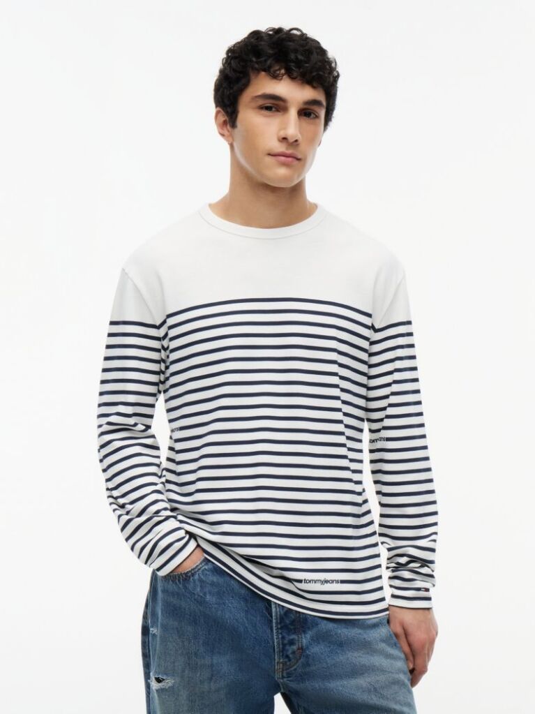Multi Tricou Cu Maneci Lungi Si Dungi Cu Logo  Barbati