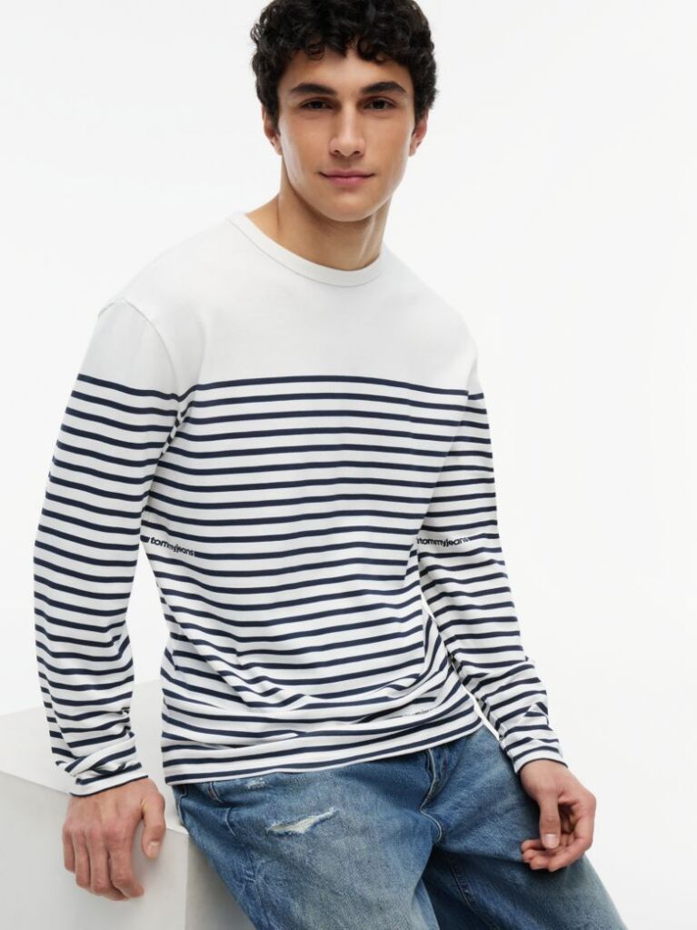 Multi Tricou Cu Maneci Lungi Si Dungi Cu Logo  Barbati