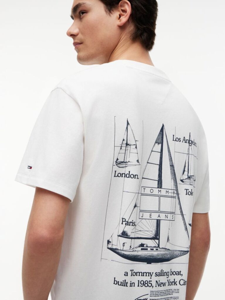 White Back Graphic Relaxed Jersey T-Shirt  Men