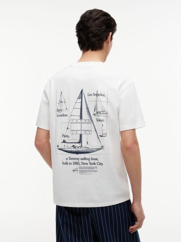 White Back Graphic Relaxed Jersey T-Shirt  Men