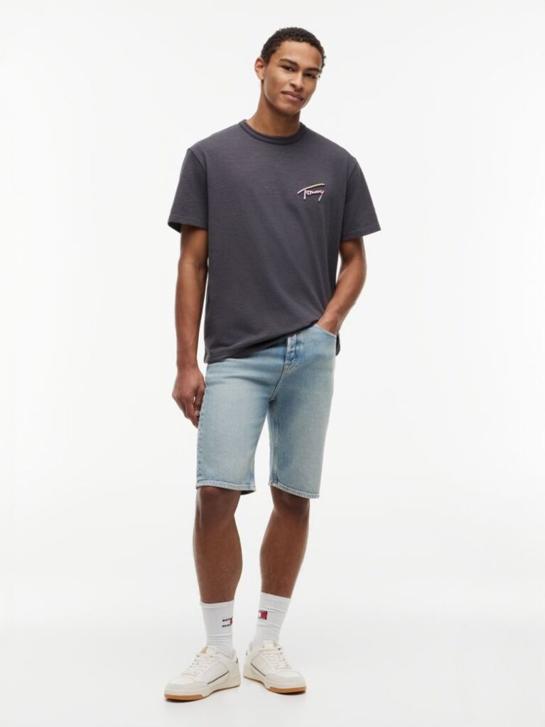Gri Tricou Lejer Cu Textura Si Imprimeu Pe Spate  Barbati