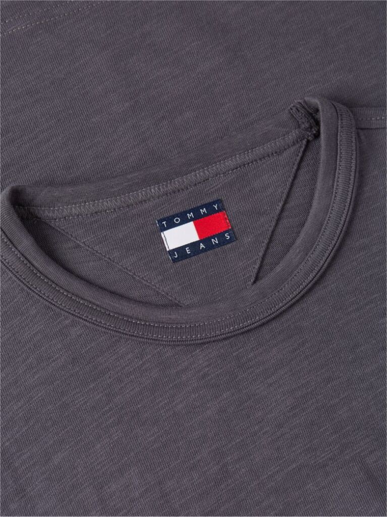 Gri Tricou Lejer Cu Textura Si Imprimeu Pe Spate  Barbati