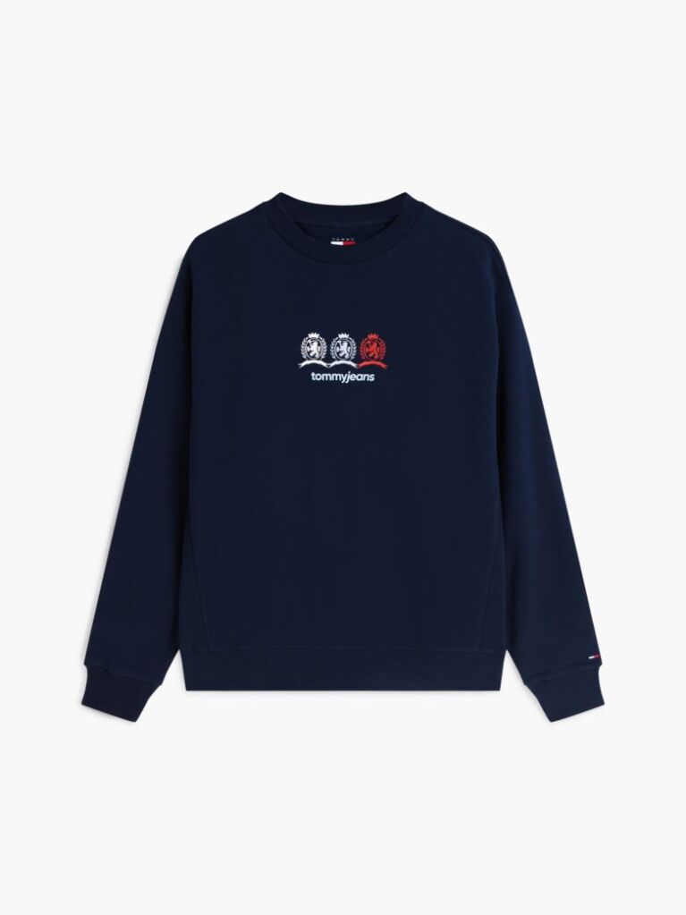 Blue Hanorac Lejer Cu Logo-ul Repetat Crest  Barbati