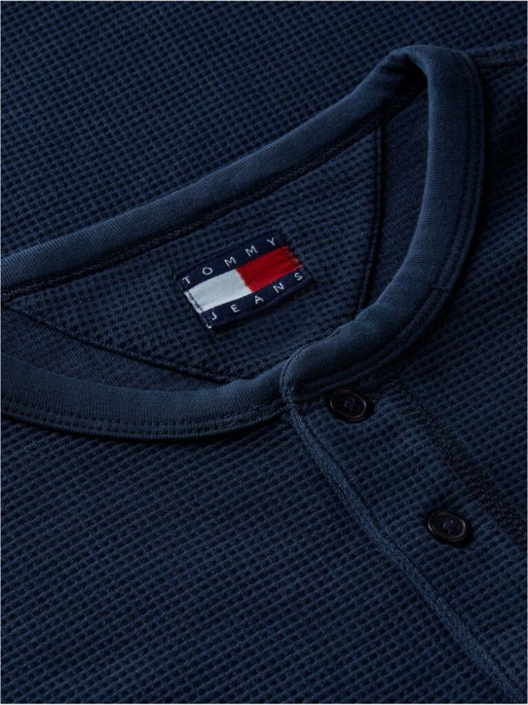 Blue T-Shirt Cu Maneca Lunga Tricotat Uzat   Barbati