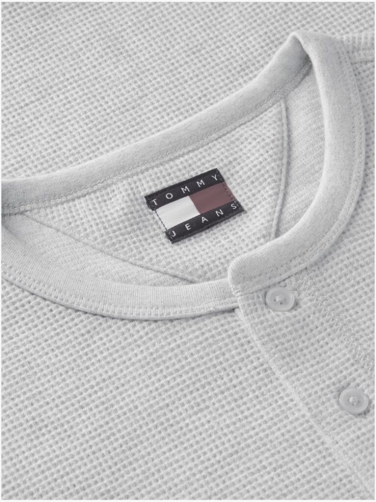 Gri T-Shirt Cu Maneca Lunga Tricotat Uzat   Barbati