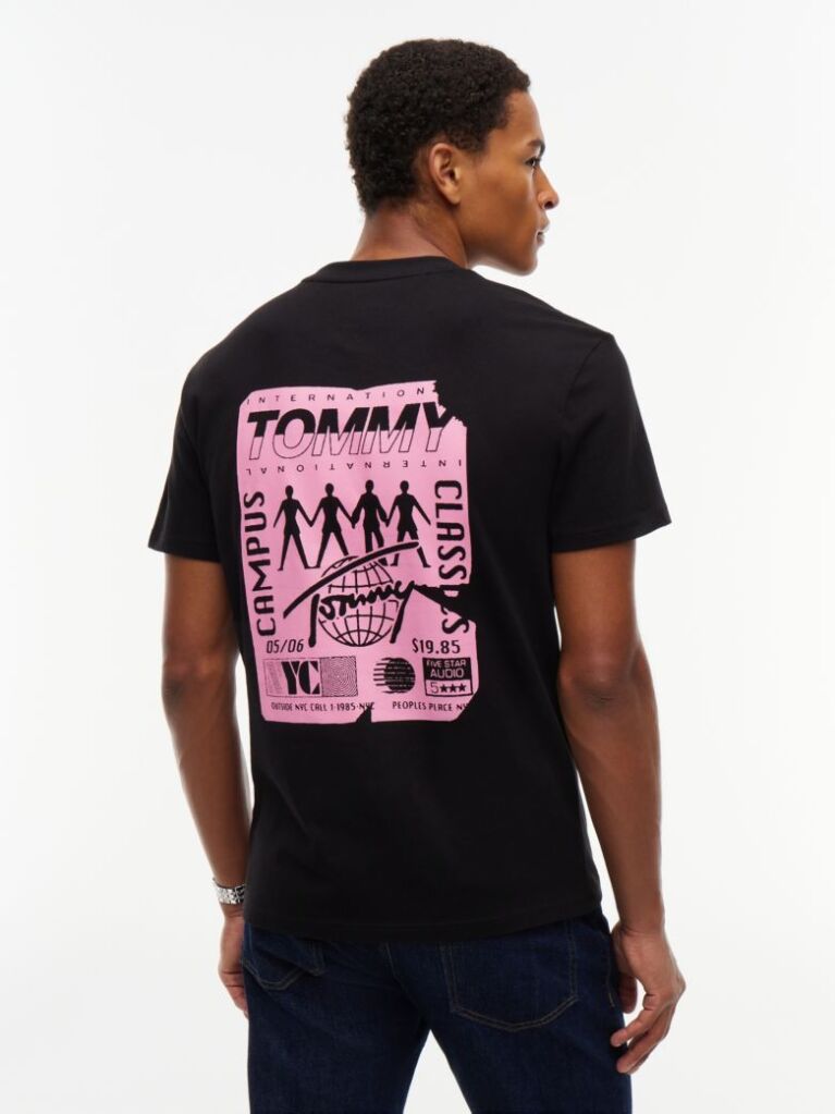 Black Back Graphic Jersey Crew Neck T-Shirt  Men