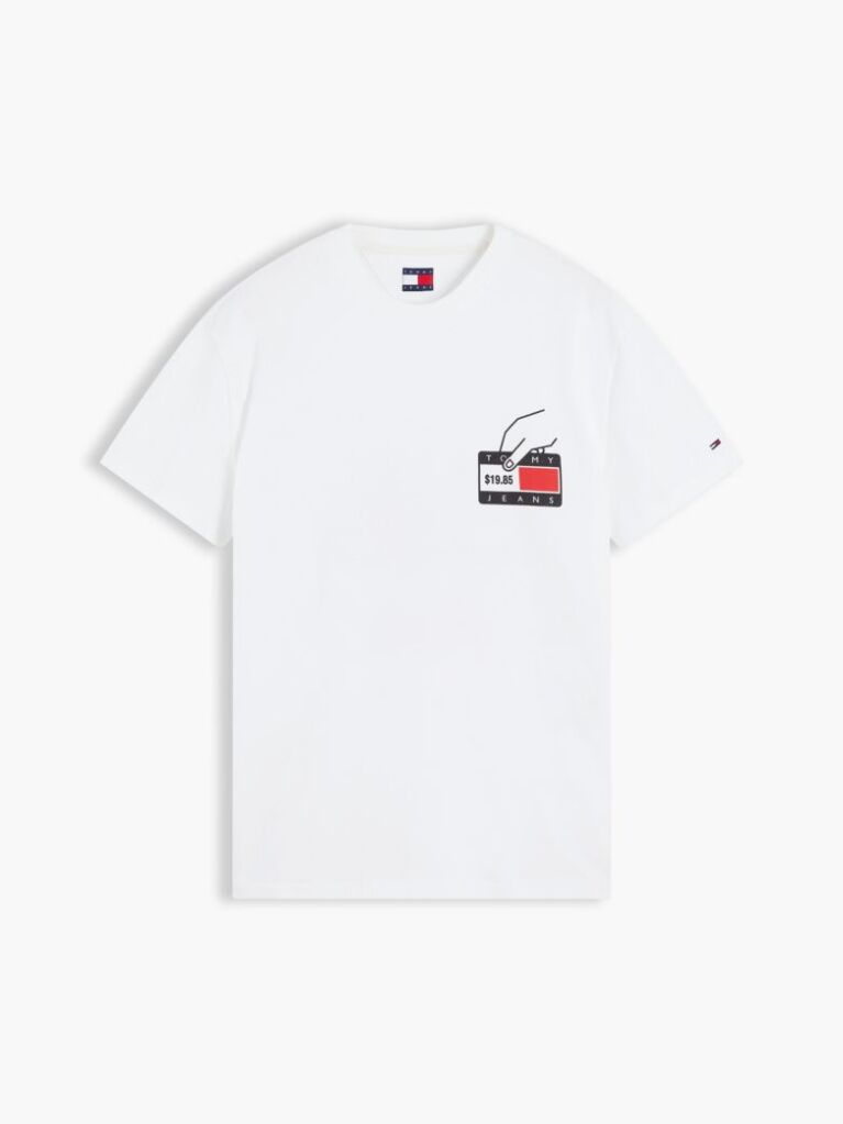 Bej T-Shirt Din Jerseu Cu Guler Rotund Si Imprimeu Pe Spate  Barbati