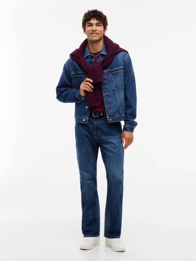 Denim Jacheta Trucker Din Denim Cu Croiala Lejera  Barbati