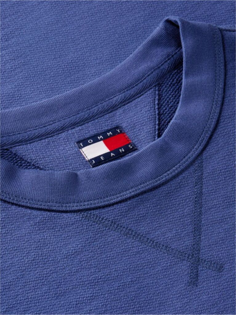 Blue Bluza De Trening Cu Guler Rotund Croiala Lejera Si Logo  Barbati