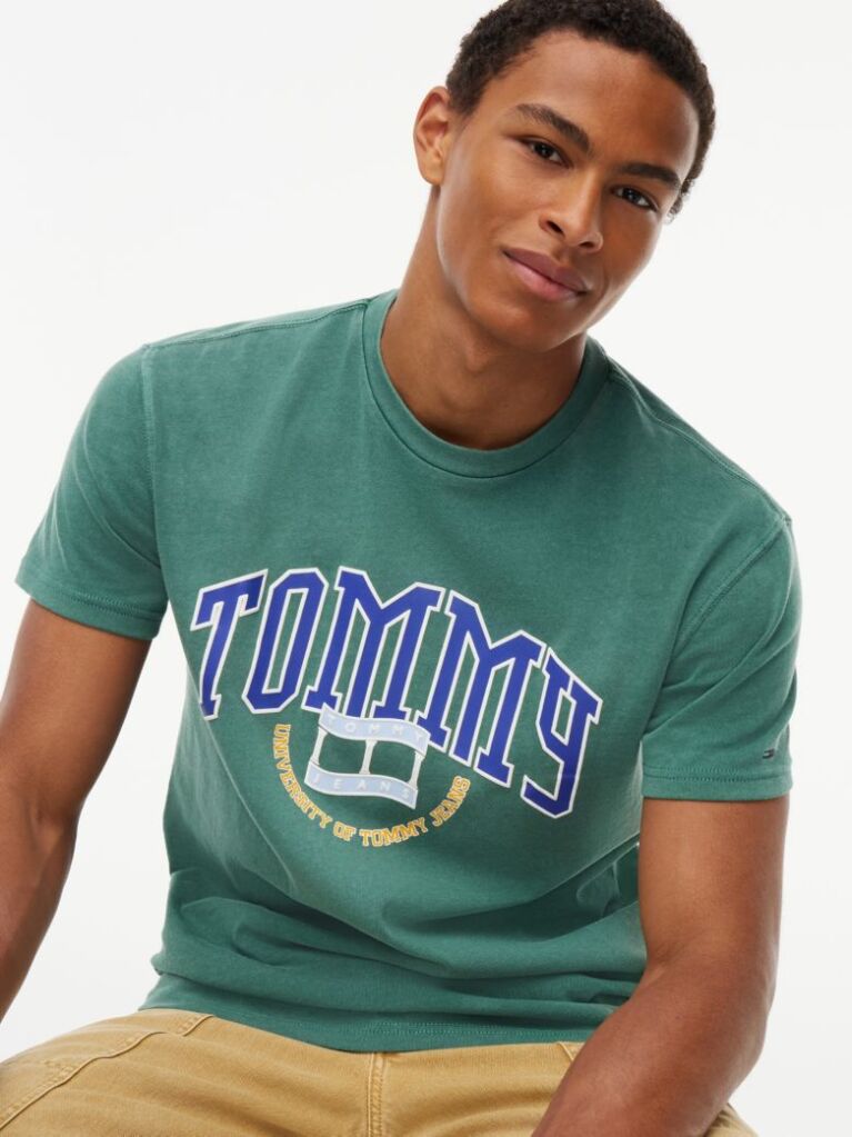 Verde T-Shirt Din Jerseu Cu Logo Varsity  Barbati