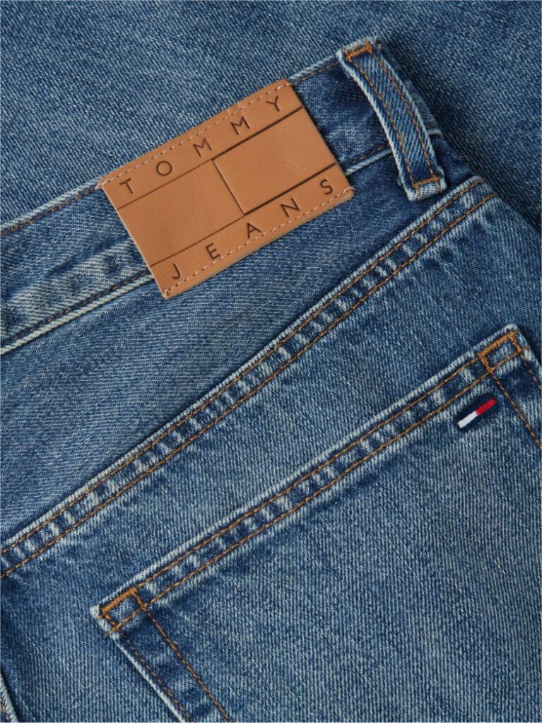 Denim Blugi Tapered Whiskered Cu Croiala Regular  Barbati
