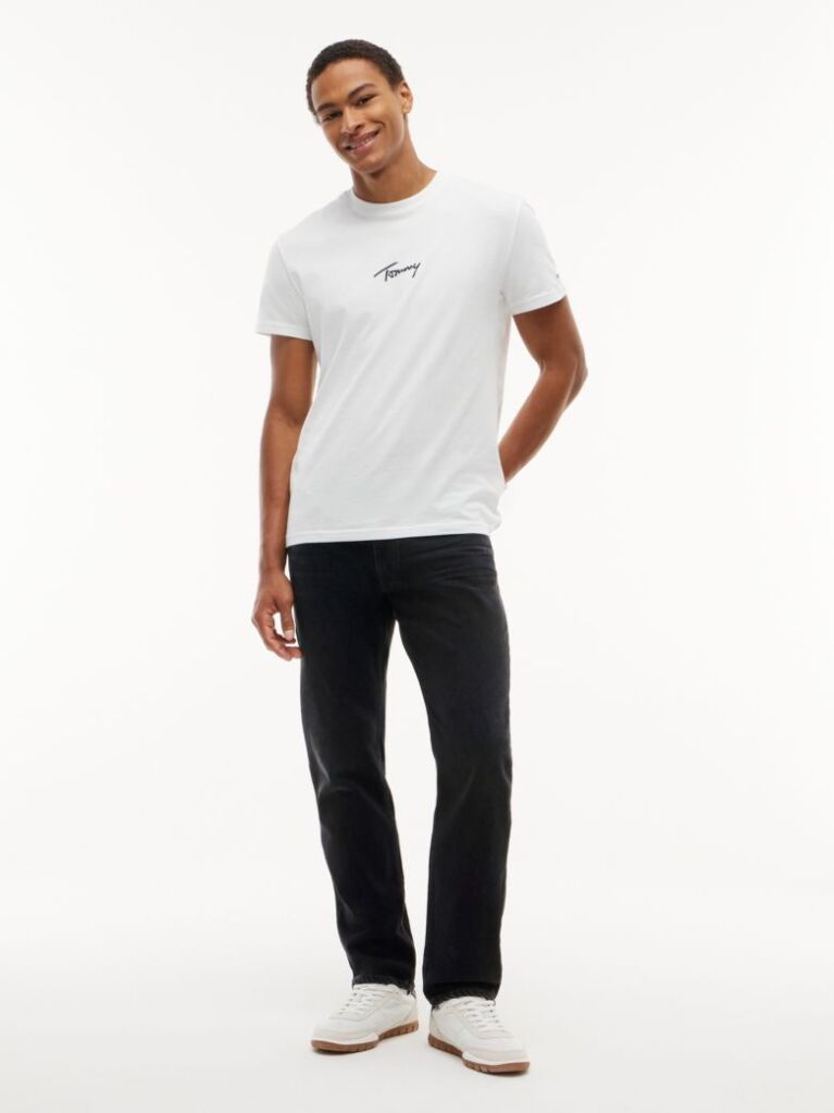 Denim Blugi Negri Ryan Cu Croiala Slim Dreapta  Barbati