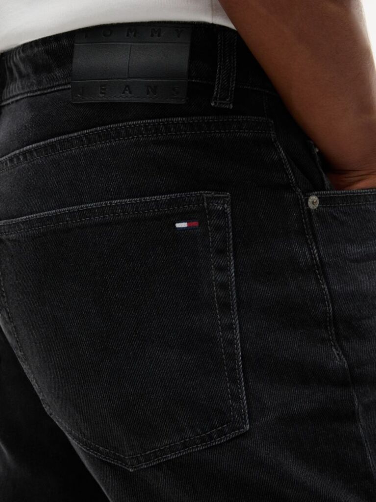 Denim Blugi Negri Ryan Cu Croiala Slim Dreapta  Barbati