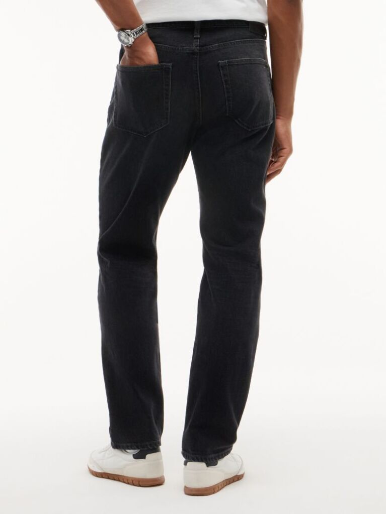 Denim Blugi Negri Ryan Cu Croiala Slim Dreapta  Barbati