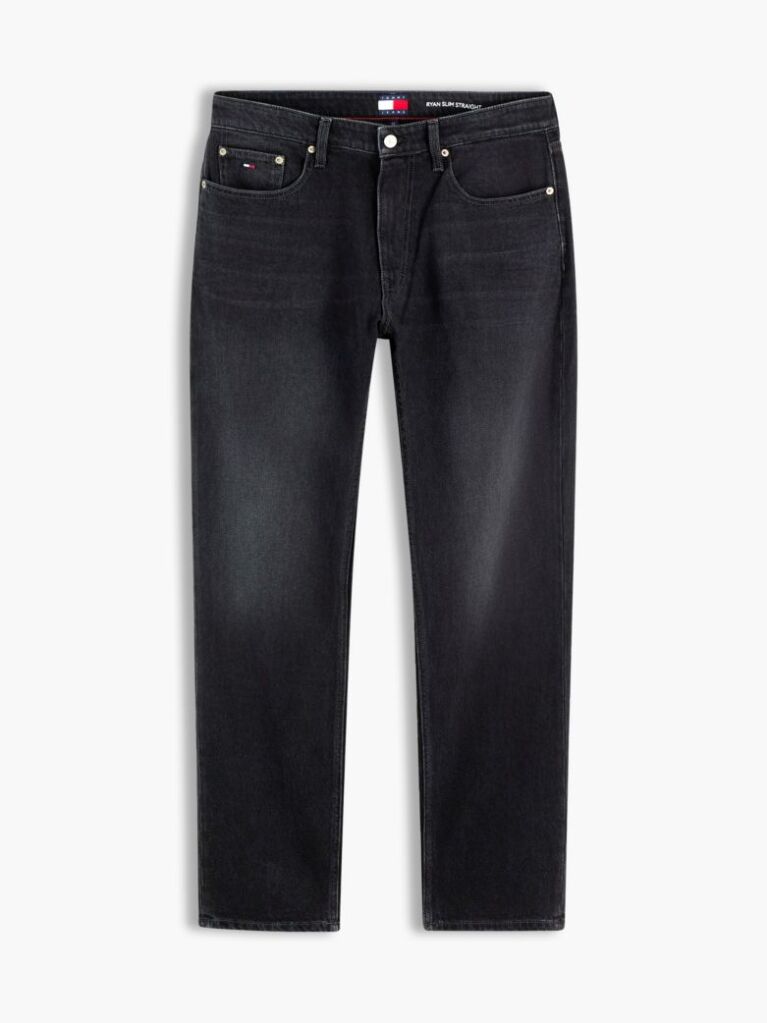 Denim Blugi Negri Ryan Cu Croiala Slim Dreapta  Barbati